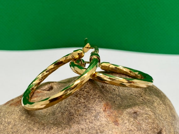 Yellow Gold Plated 925 Sterling Silver Hoop Earring!!!
