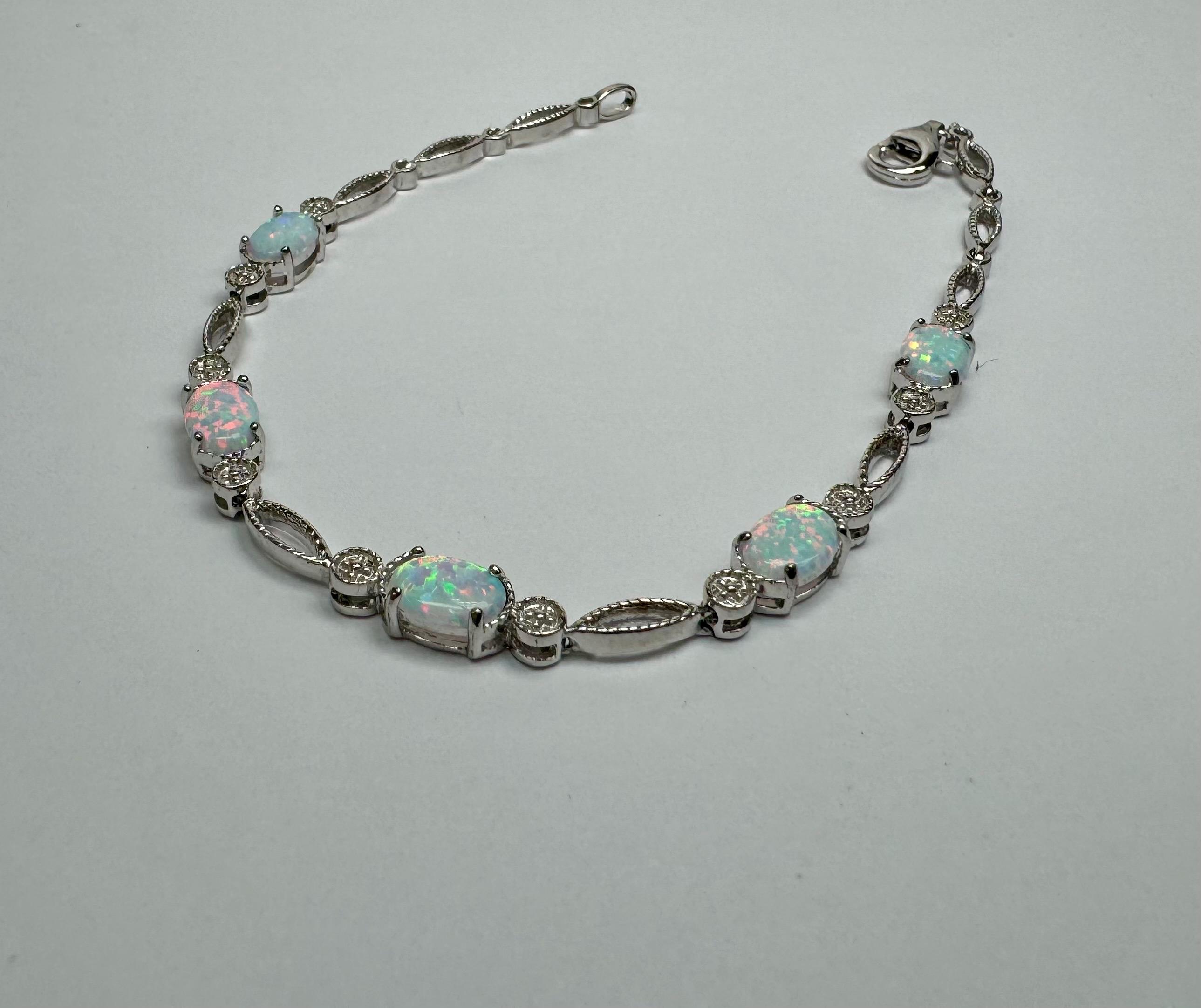 ヴィンテージ スターリングシルバー ファイアーオパール フローラル