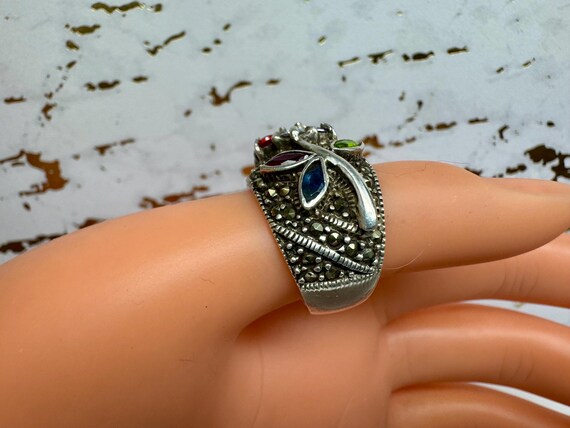 Vintage inspired 925 Sterling Silver Multi Gemsto… - image 4