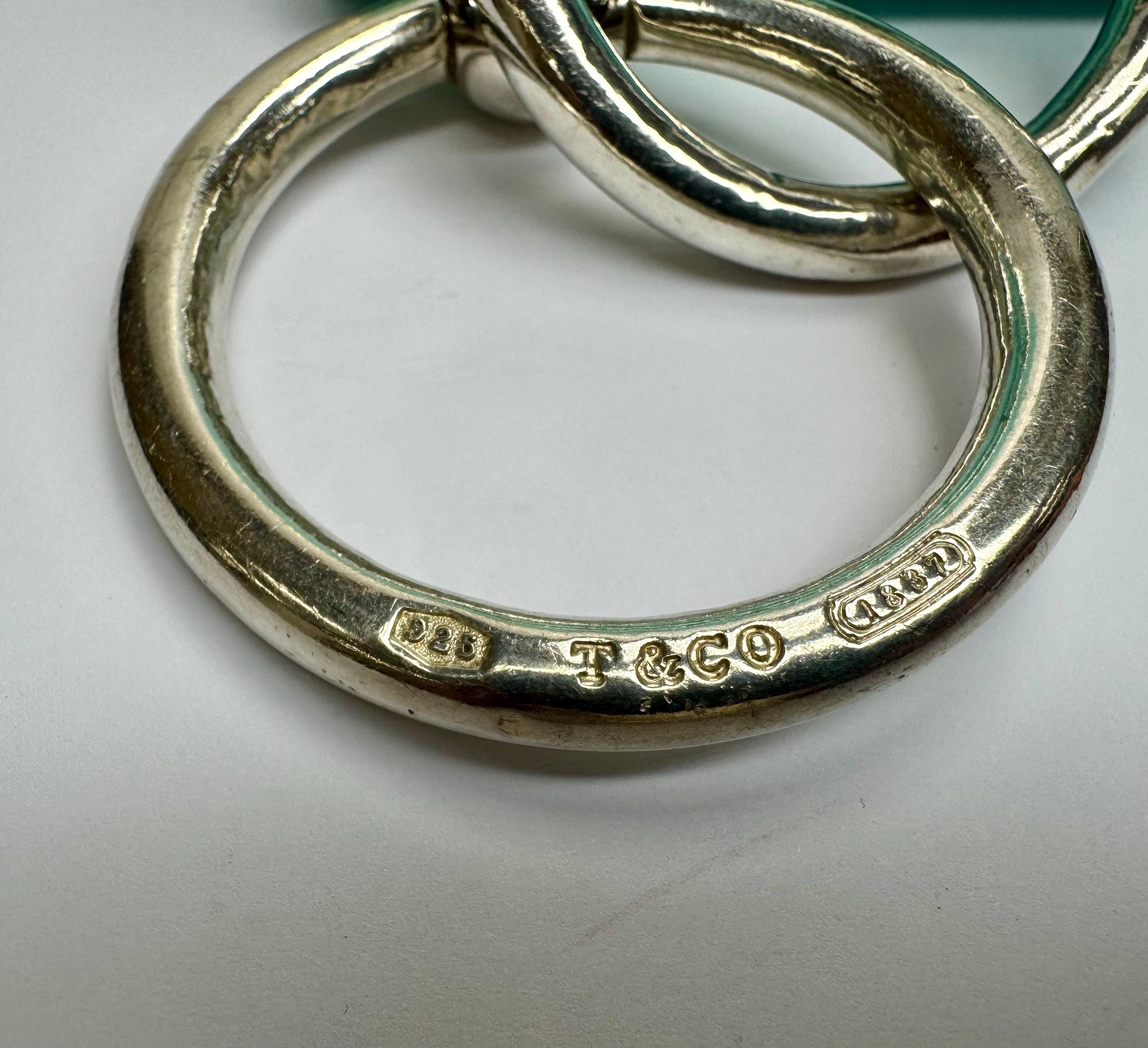 Vintage Tiffany & Co. 1837 925 Sterling Silver Interlocked Double