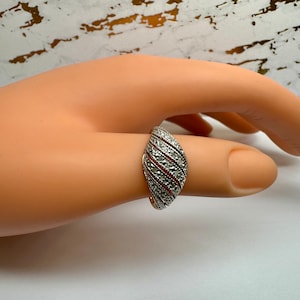 NVC Yellow Gold Plated 925  Sterling Silver & Diamond  Dome Ring !!!
