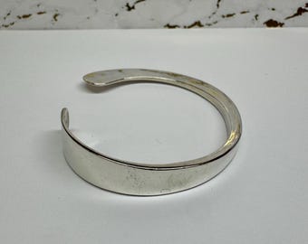 Vintage Kabana Sterling Silver Cuff Bracelet – Sleek Minimalist Open Cuff Bracelet