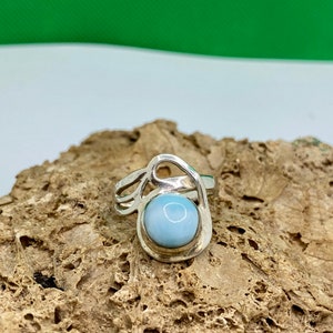Vintage 925 Sterling Silver And Light Blue Larimar Ring !!!!