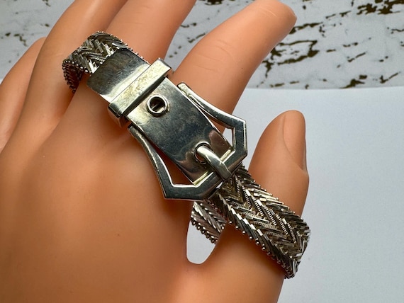 Vintage MEXICO MJ-87 925 Sterling Silver Woven Designed Vintage MEXICO MJ-87 925 Sterling Silver Woven Designed