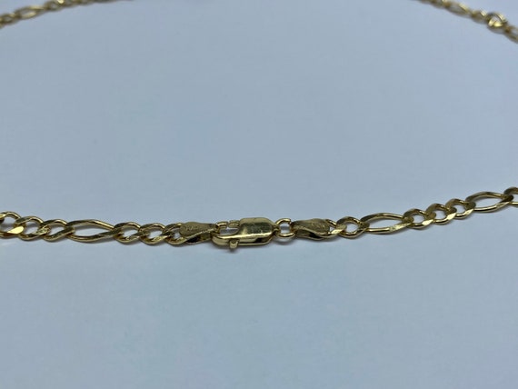 Yellow Gold Over 925 Italy 4.2mm Figaro Chain Nec… - image 5