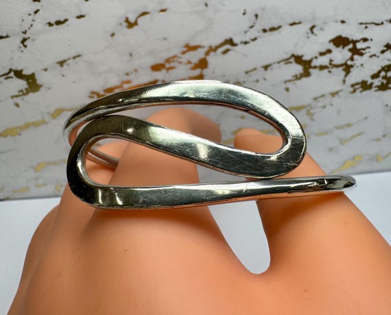 Vintage Signed CLV Mexico 925  Sterling Silver Mexico Modernist   Cuff Bracelet!!!