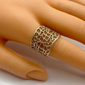 Yellow Gold Plated Sterling Silver Mesh Ring/Band!!