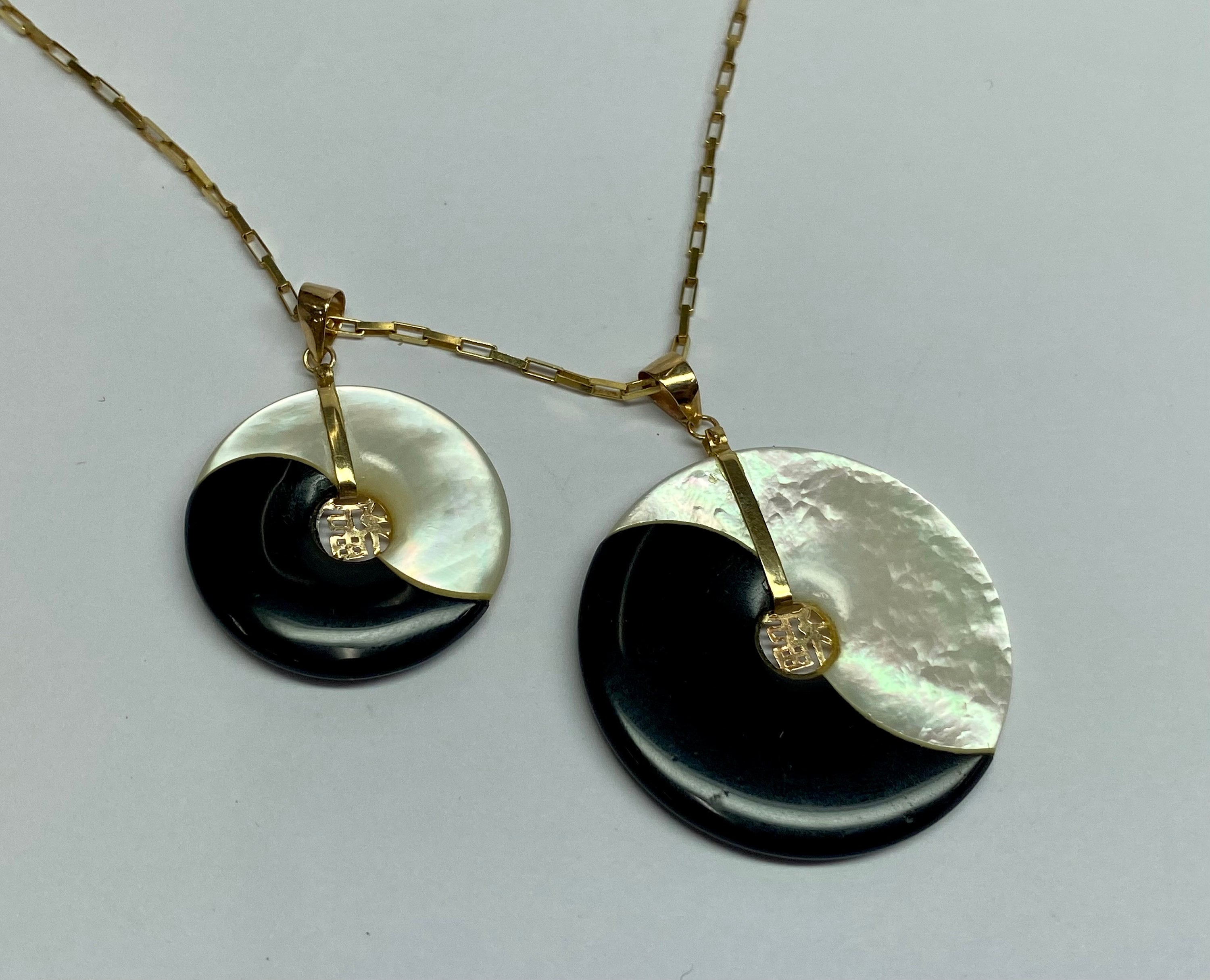 ゴールデンアイ❣️巨大天然オパール＆ルビー14号 Vintage 14K Yellow Golld Mother of Pearl and Black Onyx