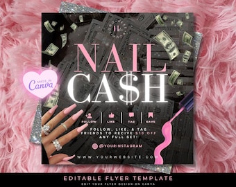 Nail Cash Flyer Template: DIY Nail Tech Specials (Canva)
