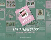 Pink and Green Hollywood Summer Hairstylist Booking Social Media Package