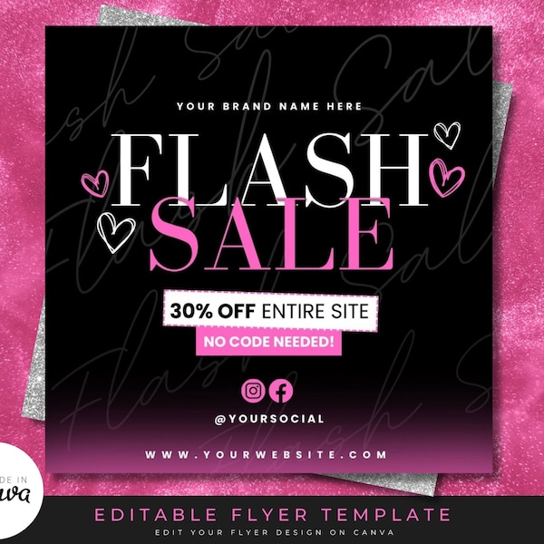 Flash Sale Flyer, Sale Flyer, Business Sale Flyer, DIY Flyer, Boutique Flyer, Hair Nails Lashes Wigs Braids Makeup, Cosmetics Flyer