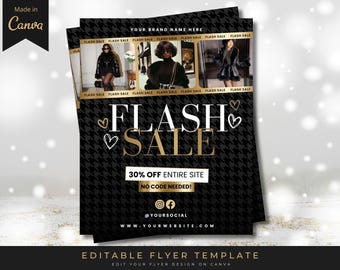 FLASH SALE Canva Template Bundle — Black & Gold Luxury Edition