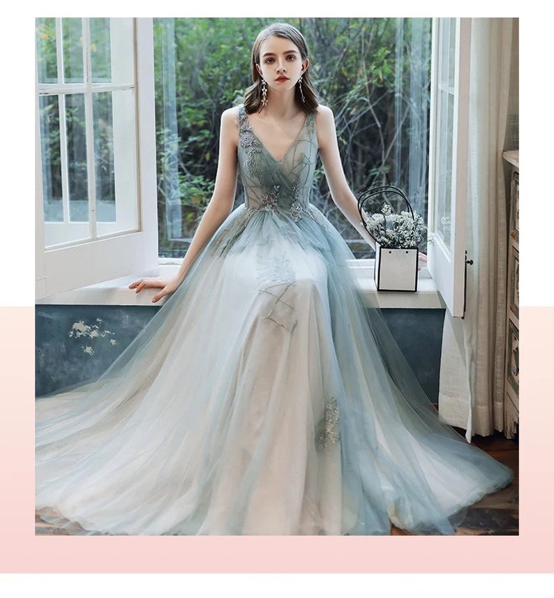 Sage Green Prom Dress Fairy Wedding Guest Dress Tulle Dress - Etsy