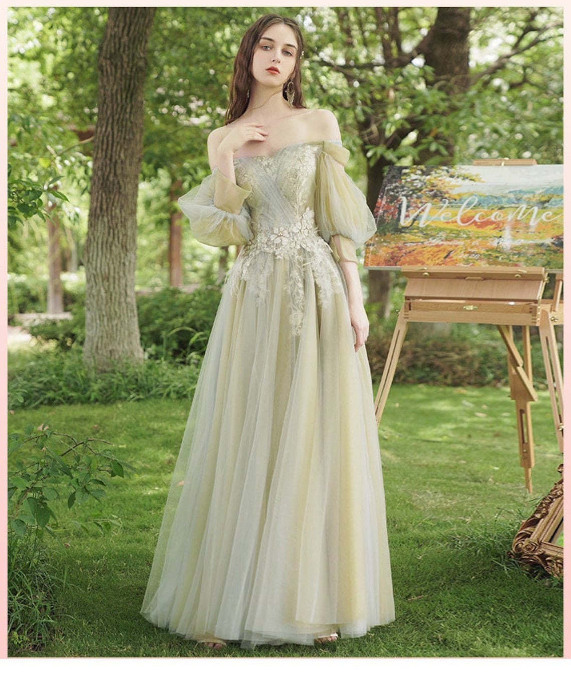 Princess Forest Fairy Prom Dress Green Color Fairy Vibe image 4