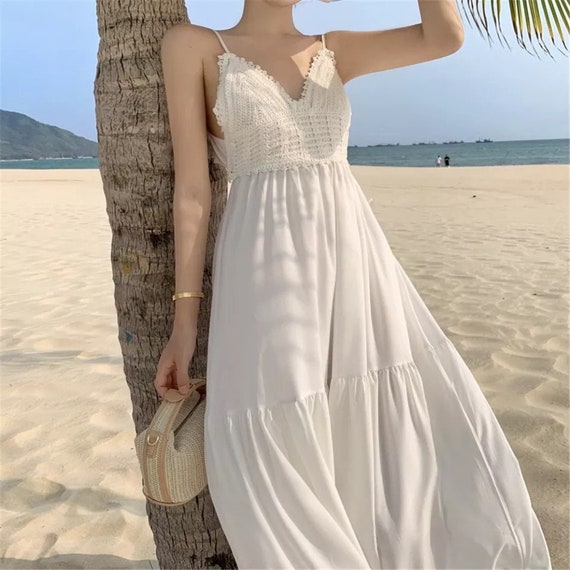 White Dress Beach Dress Wedding Dress | Etsy