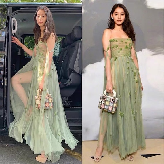 Long Prom Dresses Strapless With 3D 