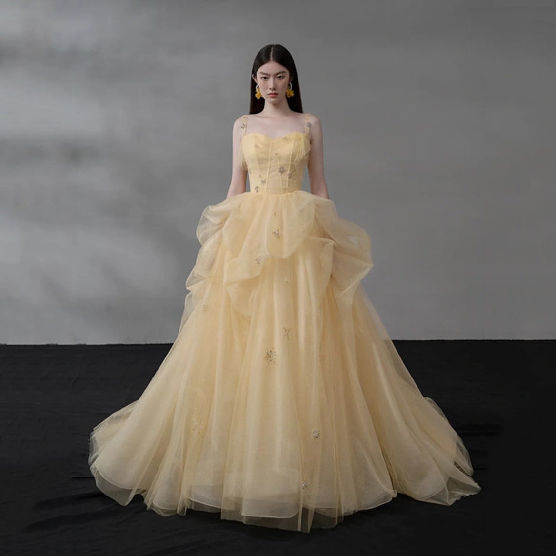 Yellow Prom Dress Wedding Guest Dress image 1