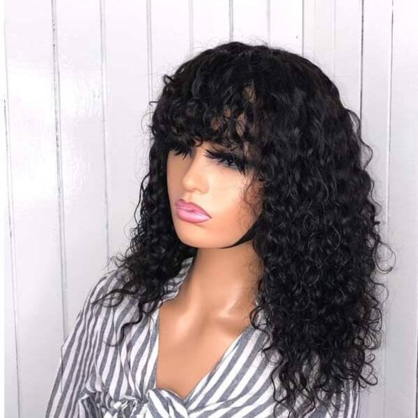 Human Hair Wigs With Bangs Etsy