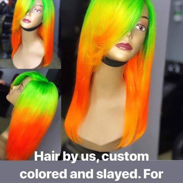 Rainbow Wig Etsy