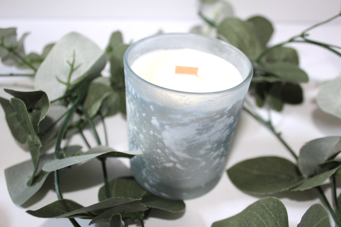 Fragrance Free Candle in Blue and White Matte Jar Etsy