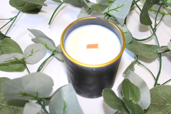 Fragrance Free Matte Black with Gold Rim Candle