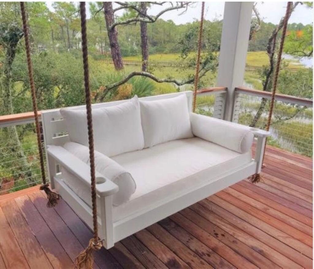 WOODEN PORCH SWINGwooden bed swingbed swinggarden Etsy