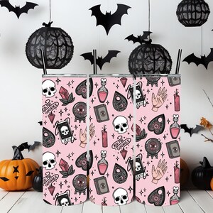 Creepy Witch Skull Halloween 20oz Tumbler