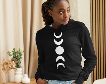 Hooded long-sleeve tee - Phases of the Moon