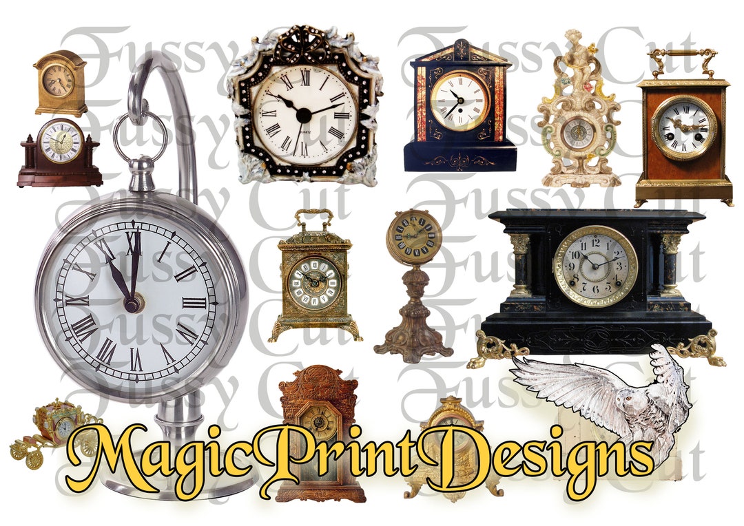 Fussy Cut Vintage Clock Printable. for Junk Journal Kit - Etsy