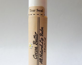 Natural Cocoa Butter Lip Balm | Cocoa Butter Chapstick | Moisturizing Cocoa Balm | Organic Cocoa Butter Lip Balm | Cocoa Lip Balm
