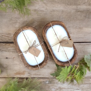 Scented Dough Bowl Candle Set: Rustic Farmhouse Decor