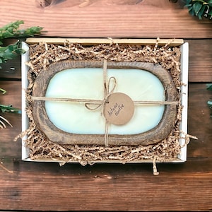 Organic Soy Dough Bowl Candle: Rustic Farmhouse Decor