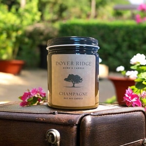 Strawberry Champagne | Handmade Scented Soy Wax Candle | Country Inspired | 8oz