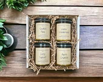 Candle Gift Box | 100% Organic Soy Candles | Christmas Candle Gift Set | Housewarming Candle Gift Box | Gift Wrapping Optional