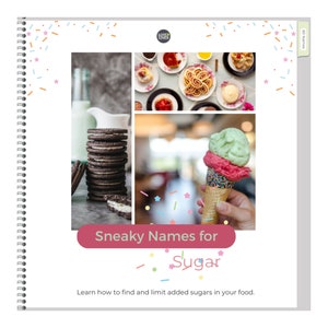 Digital Sneaky Names for Sugar guide, Healthy Food, Healthy Recipes, Healthy Gifts, Wellness Gifts, Health and Wellness