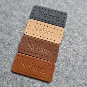 Personalized Leather Name Tag | Handmade Full Grain Cowhide