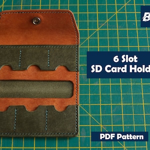 Patrón de portatarjetas SD - Plantilla de patrón A4/carta - Cartera de cuero para tarjetas SD