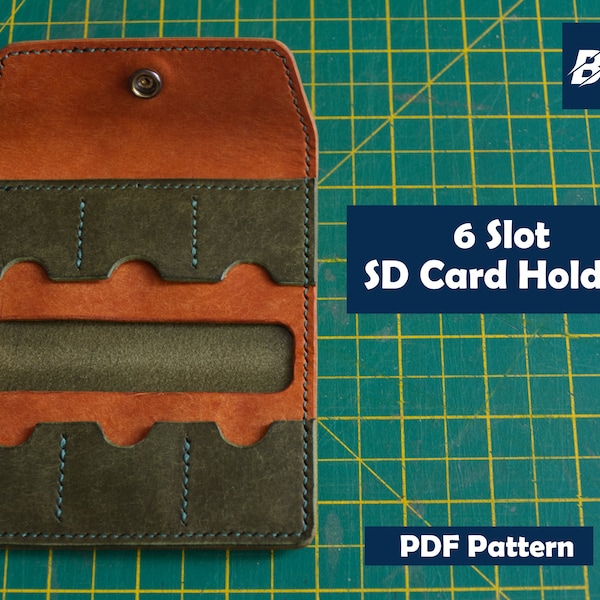 SD Card Holder Pattern - A4/Letter Pattern Template - Leather SD Wallet