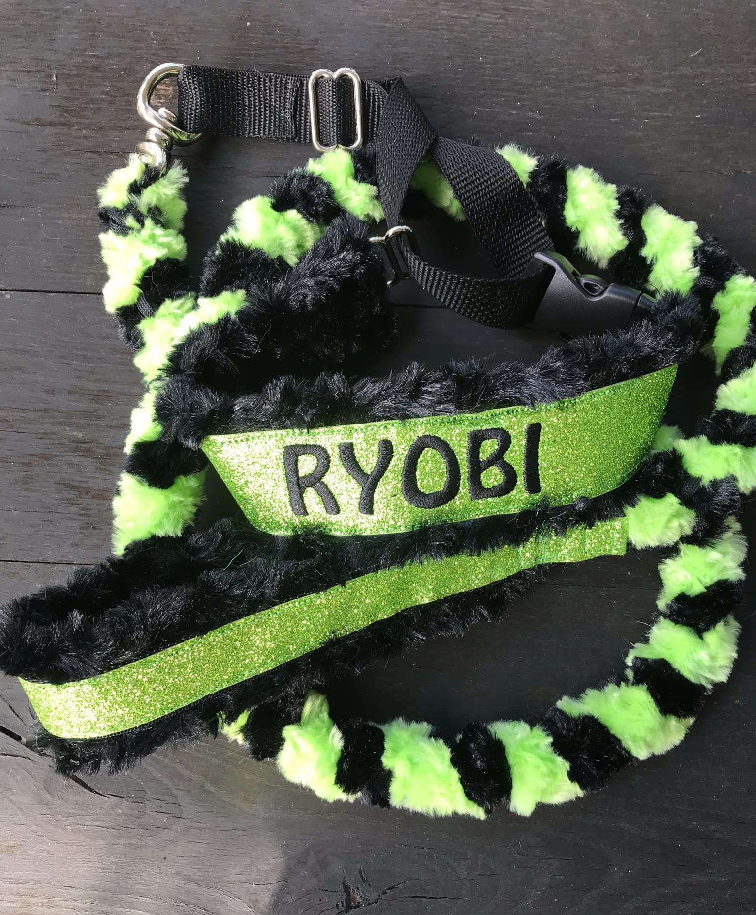 CUSTOM Embroidered Minky/Fuzzy Martingale Leash