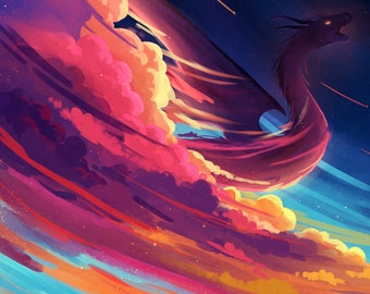 El ascenso del dragón - Impresión mate de 8,5 x 11”