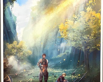 Pósteres del videojuego Xenoblade Chronicles Shulk y Reyn Colony 9 (3 tamaños)