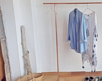 Copper pipe wardrobe, copper clothes rack, industrial pipe wardrobe, copper clothing rack, Kupfer Kleiderständer