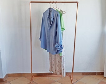 Copper wardrobe closet, copper clothing rack, industrial pipe wardrobe, copper clothing rail rack, Kupfer Kleiderstange