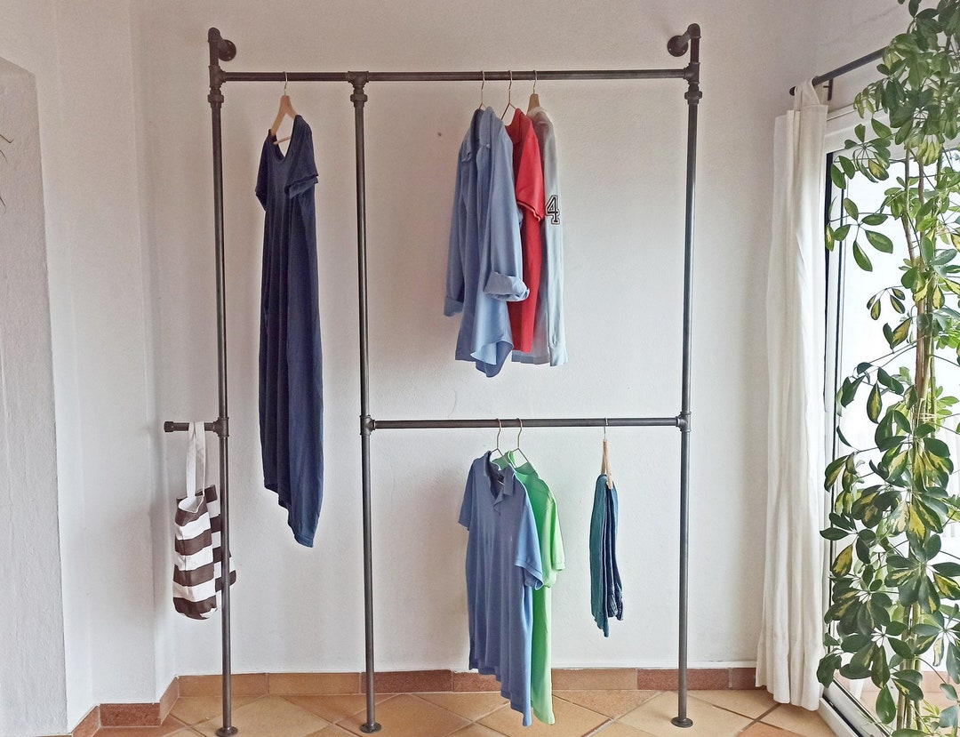 Industrial Wardrobe Clothes Rack, Open Wardrobe, New York Loft