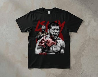 Islam Makhachev Double Champ T-Shirt, Vintage UFC Bootleg Graphic Tee, Dagestan Shirt, UFC Shirt, MMA Gift