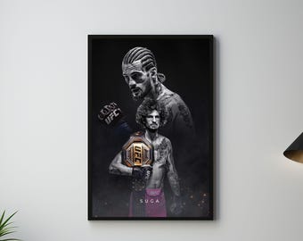 Sean O'Malley, Suga, Poster, UFC Poster, Poster Ideas, Fighter Poster, Athlete Motivation, Wall Decor, bantamweight champion, UFC295