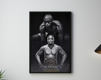 Anderson Silva Poster, The Spider, MMA artwork, Brazilian fighter, UFC Fighter Wall Print, Workout motivation, middleweight champion, Sports