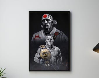 Georges st pierre Poster, GSP, UFC Poster, Fighter Poster, workout motivation, home gym decor, welterweight champion, mma artwork, Fight Fan