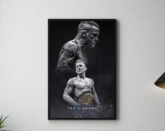 Dustin Poirier Poster, The Diamond, UFC Wall Print, Fighter Poster, Gym Poster, UFC Fan Room Decor, Gift for Him, Champion Poster