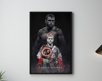 Canelo Álvarez Poster, Saul, Boxing artwork, Mexican fighter,  Fighter Wall Print, Workout motivation, home gym decor, Sports Poster,